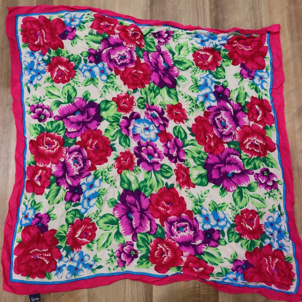 Vintage Colorful Floral Scarf by Honey